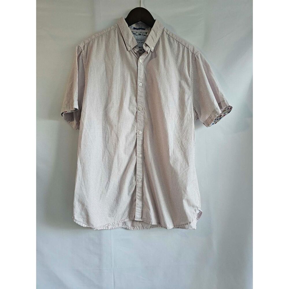 Preppy Denim & Flower Ricky Singh Fish Print Button Down Shirt Size L